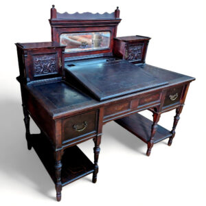 Victorian Era Dickens Writers Desk with Beveled Mirror